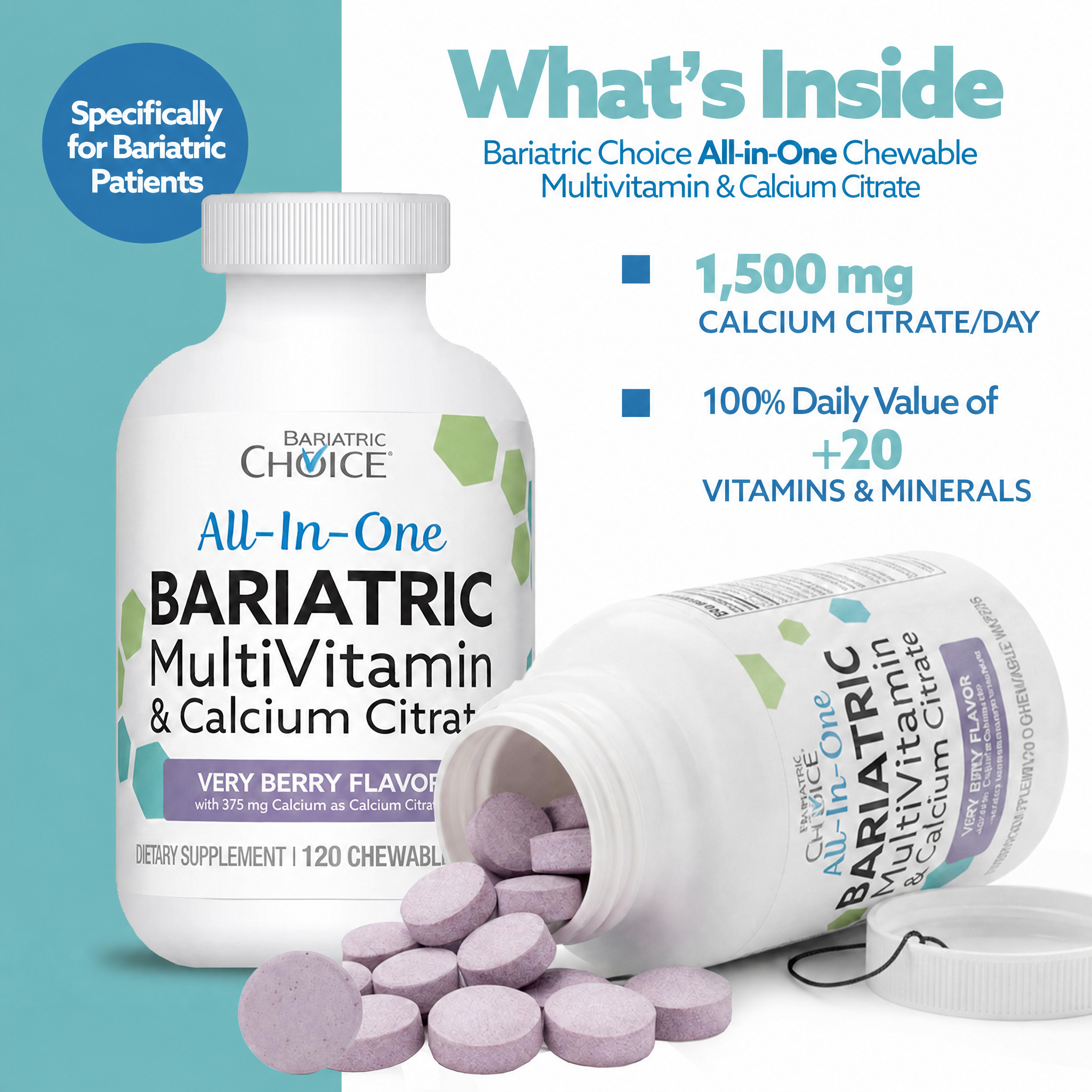 All-In-One Chewable MultiVitamin and Calcium Citrate (120ct)