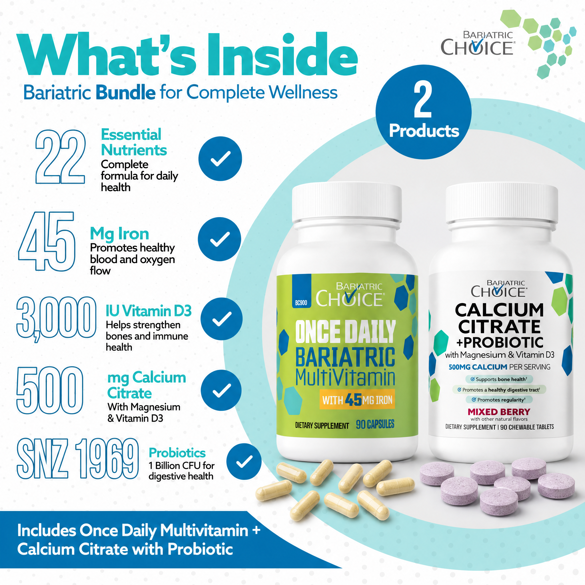 Bariatric Choice Multivitamin & Calcium Bundle (1-Month Supply)