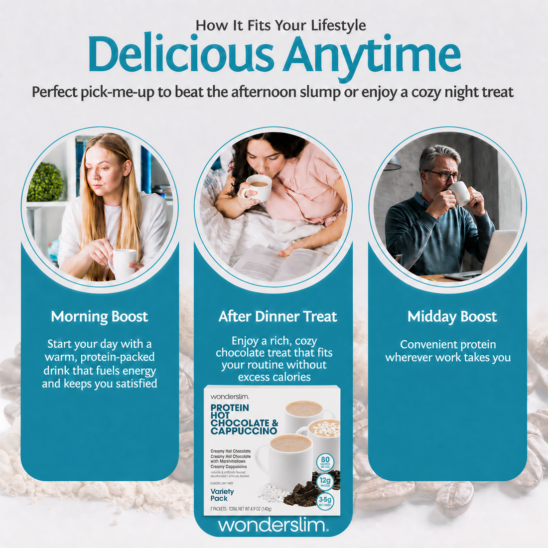 Protein Cappuccino & Hot Chocolate Drink | 7-Pack – Diet Direct