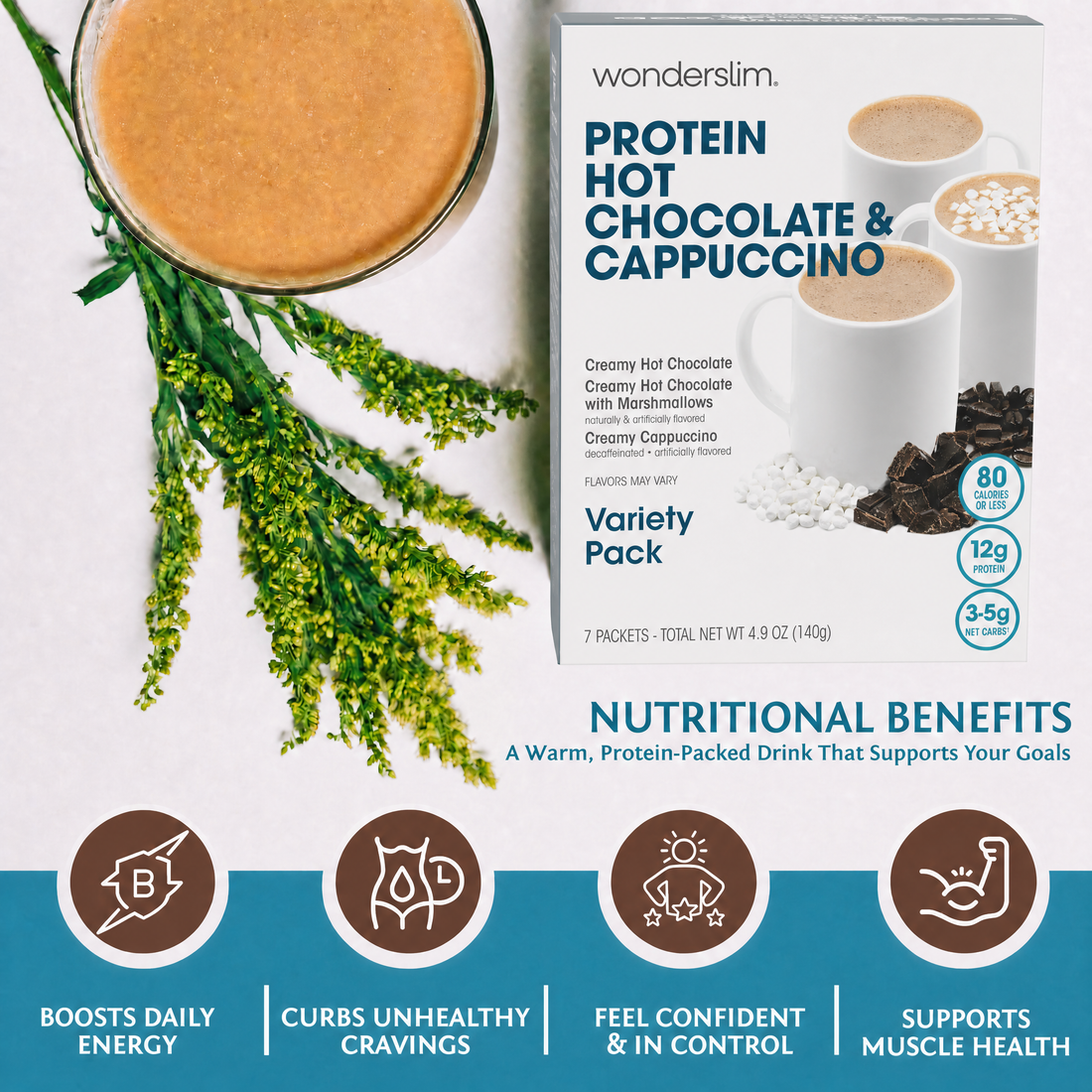 Protein Cappuccino & Hot Chocolate Drink | 7-Pack – Diet Direct
