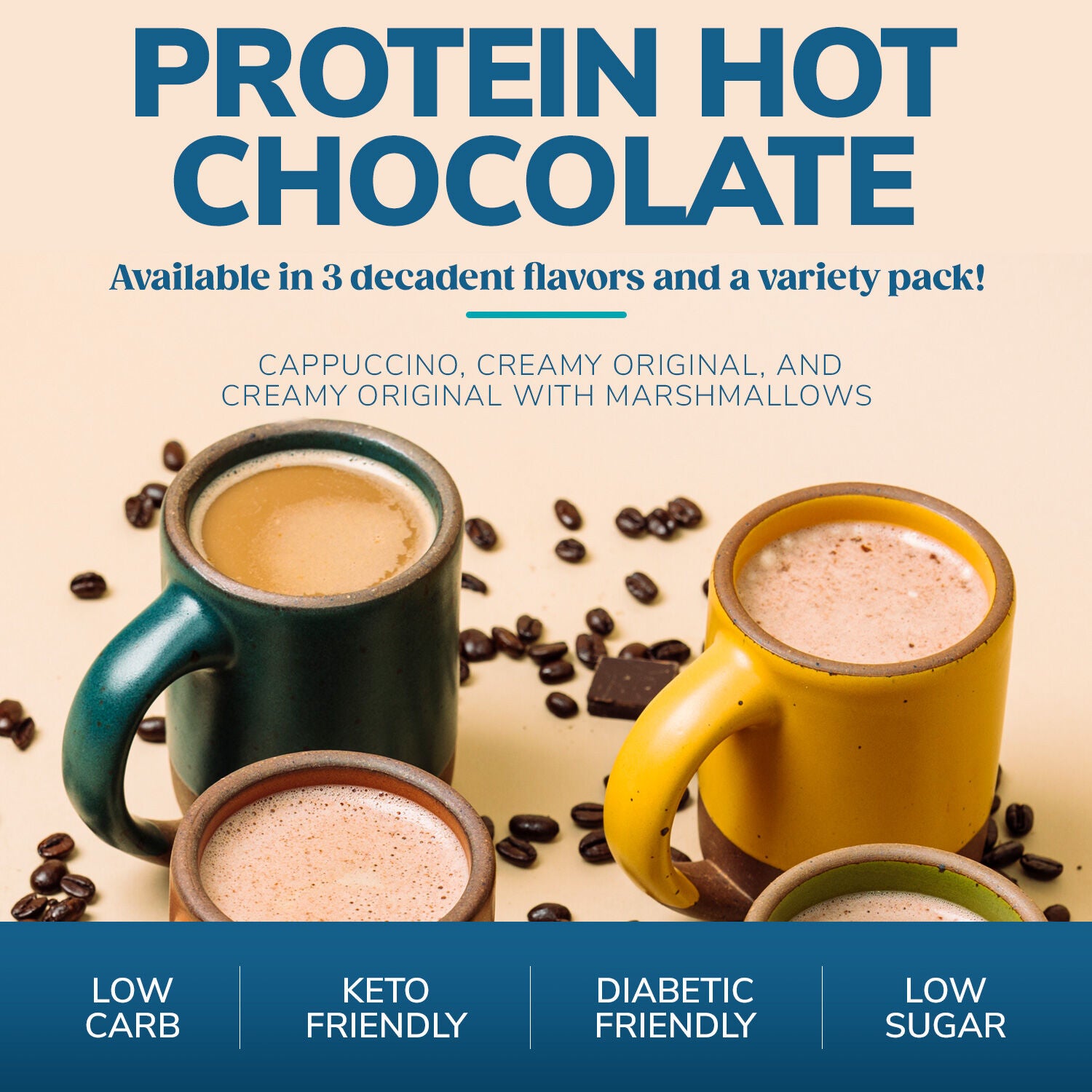 Protein Cappuccino & Hot Chocolate Drink | 7-Pack – Diet Direct