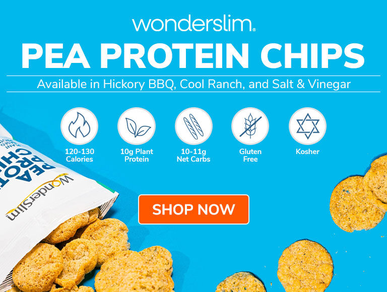Wonderslim Pea Protein Chips - Available in Hickory BBQ, Salt & Vinegar and Cool Ranch