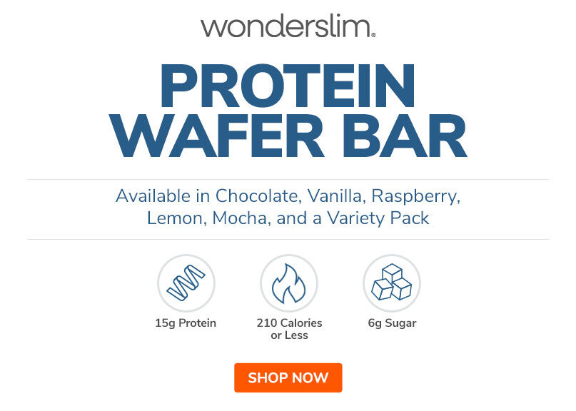Wonderslim Protein Wafer Bar - Chocolate, Mocha, Vanilla, Raspberry, Lemon