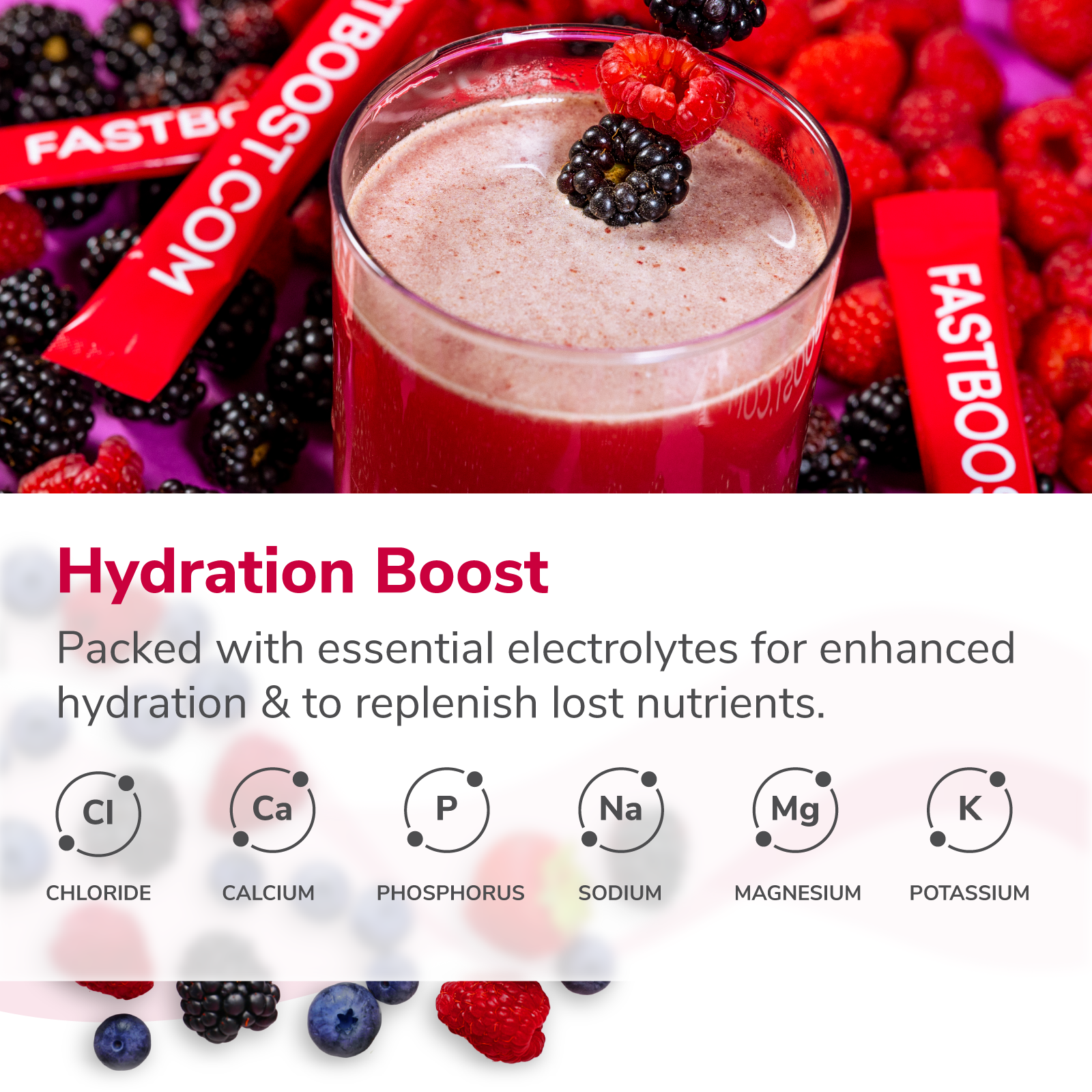 Hydration Boost. Packed with essential electrolytes for enhanced hydration. 