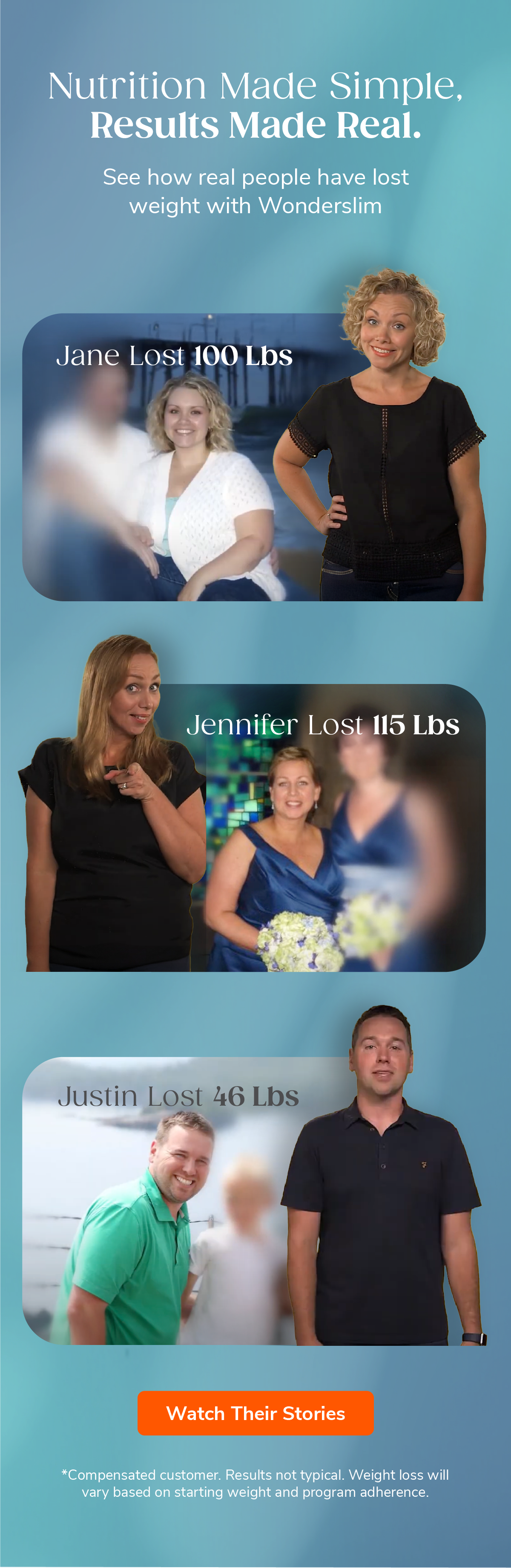 Nutrition Made Simple, Results Made Real. See how real people have lost weight with Wonderslim. Watch Their Stories.