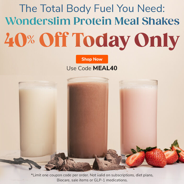40% Off Wonderslim Protein Meal Shakes: Today Only!  Shop Now. Use Code MEAL40