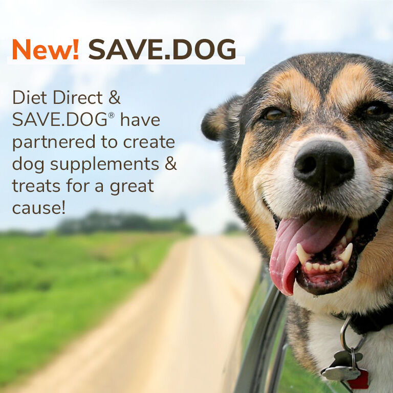 Diet Direct & SAVE.DOG have partnered to create dog supplements & treats for a great cause!