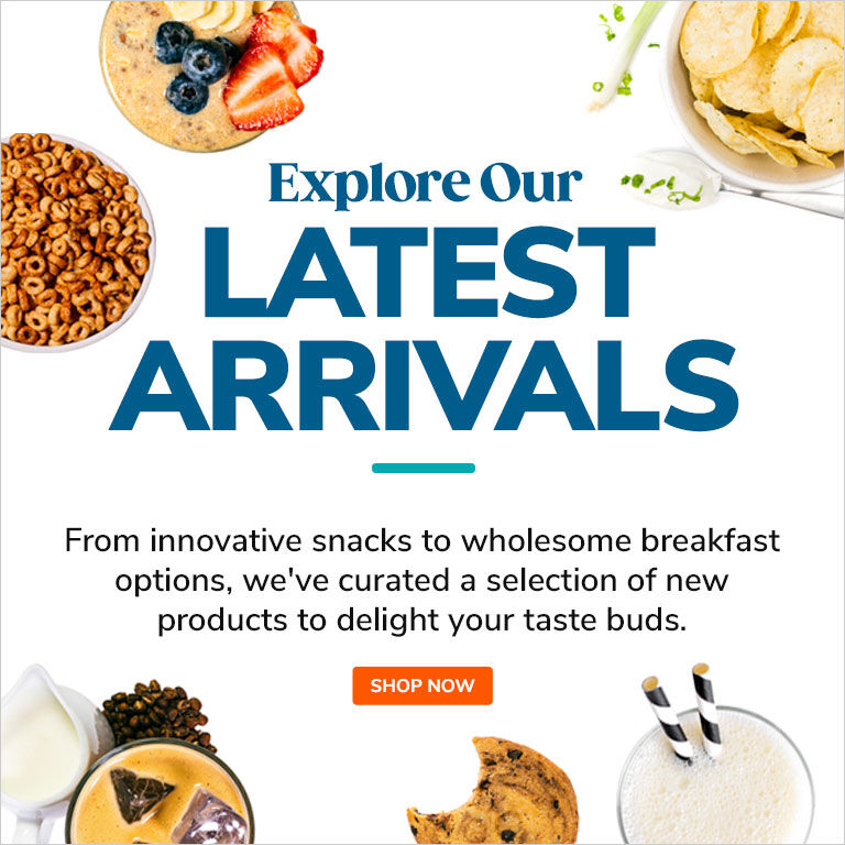 Explore our latest arrivals. From innovative snacks to wholesome breakfast, we've curated a selection of new products to delight your taste buds. 