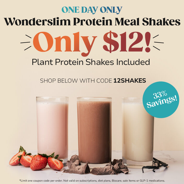 One Day Only | Wonderslim Protein Meal Shakes Only $12! Use Code 12SHAKES