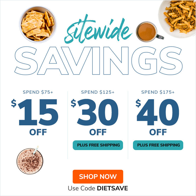 Sitewide Savings $15 Off Orders $75+, $30 Off Orders $125+ Plus Free Shipping, $40 off $175+ Plus Free Shipping - Use Code DIETSAVE