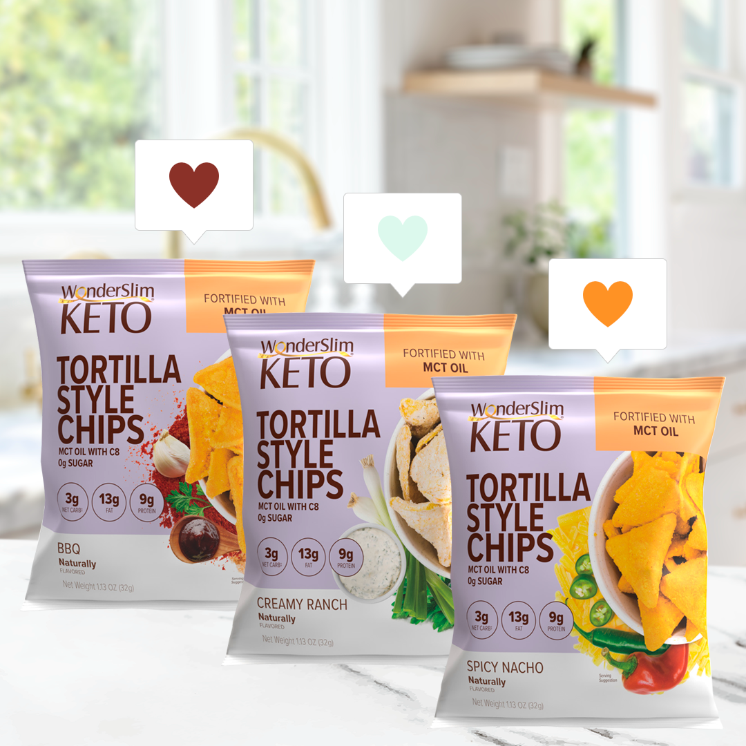 WonderSlim KETO Tortilla Style Chips - 3 Flavor options!