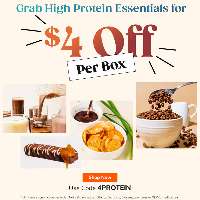 $4 Off High Protein Essentials. Shop Now. Use Code 4PROTEIN