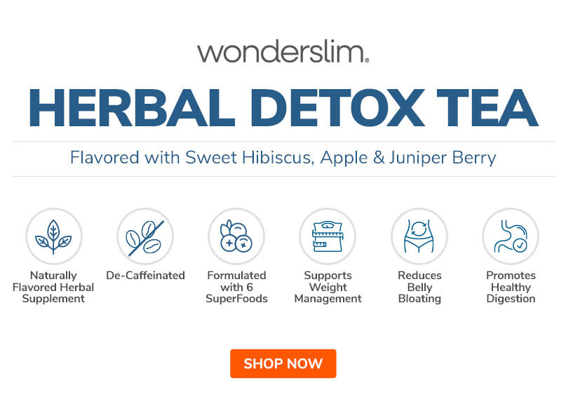 Wonderslim Herbal Detox Tea - Flavored with Sweet Hibiscus, Apple & Juniper Berry
