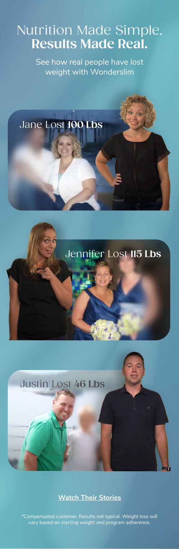 Nutrition Made Simple, Results Made Real. See how real people have lost weight with Wonderslim. Watch Their Stories.