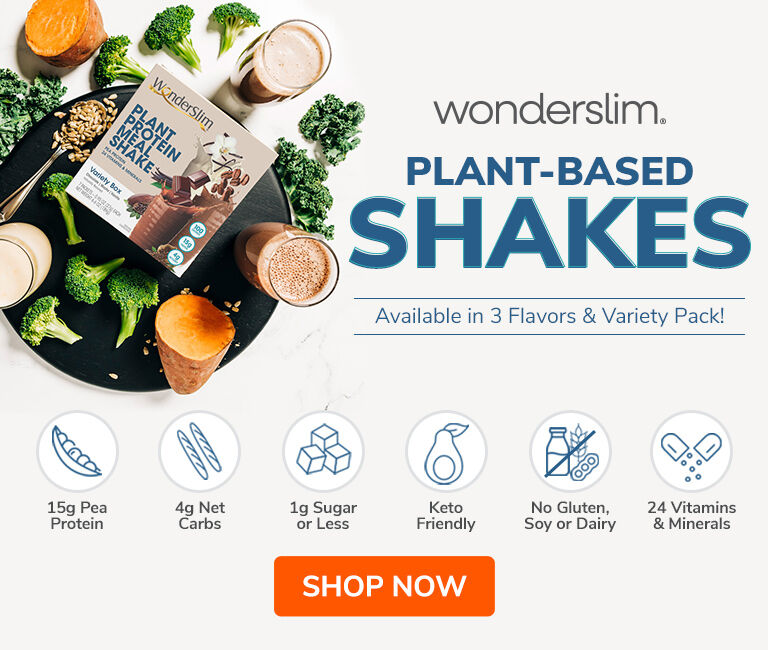 Wonderslim Plant-Based Shakes. Available in 3 Flavors & a Variety Pack! Shop Now.