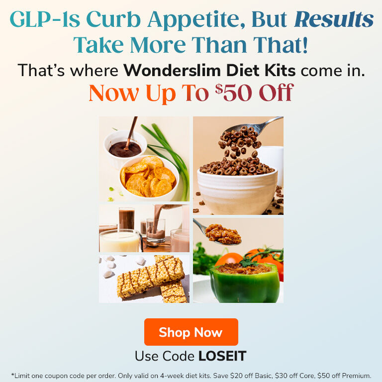 GLP-1s Curb Appetite, But Results Take More Than That! That's where Wonderslim Diet Kits come in. Now Up To $50 Off. 
Shop Now
Use Code LOSEIT