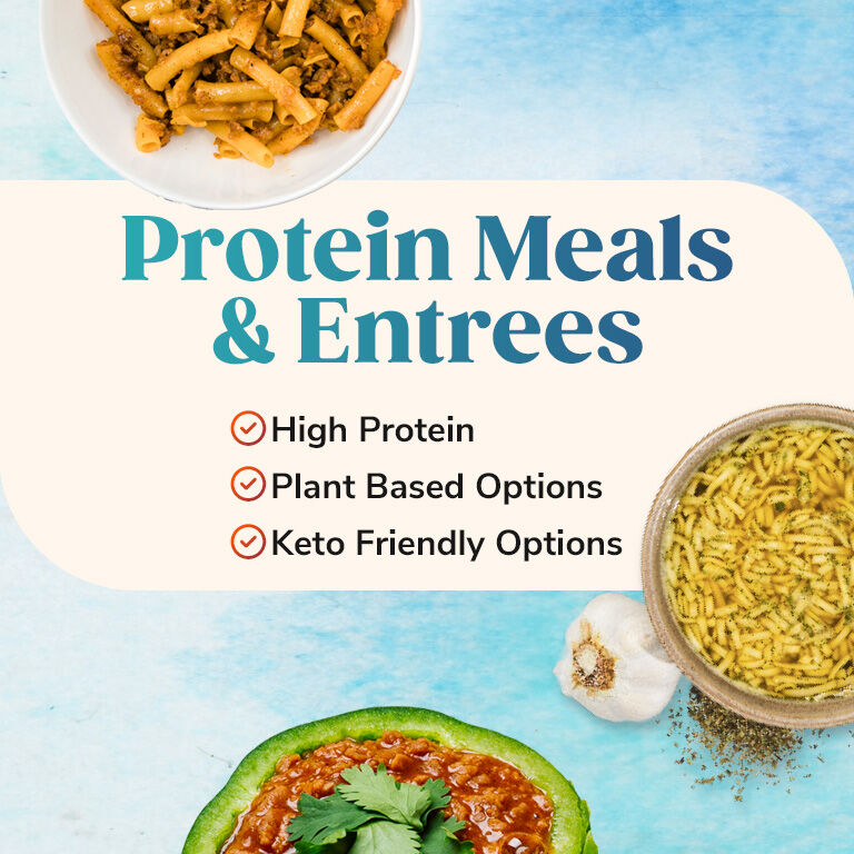 Protein Meals & Entrees. High Protein. Plant Based Options. Keto Friendly Options. 