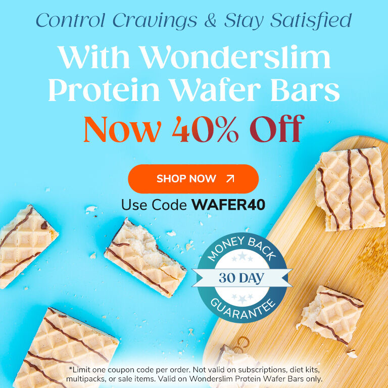 Control Cravings & Stay Satisfied With Wonderslim Protein Wafer Bars Now 40% OFF
Shop Now >> 
Use Code WAFER40