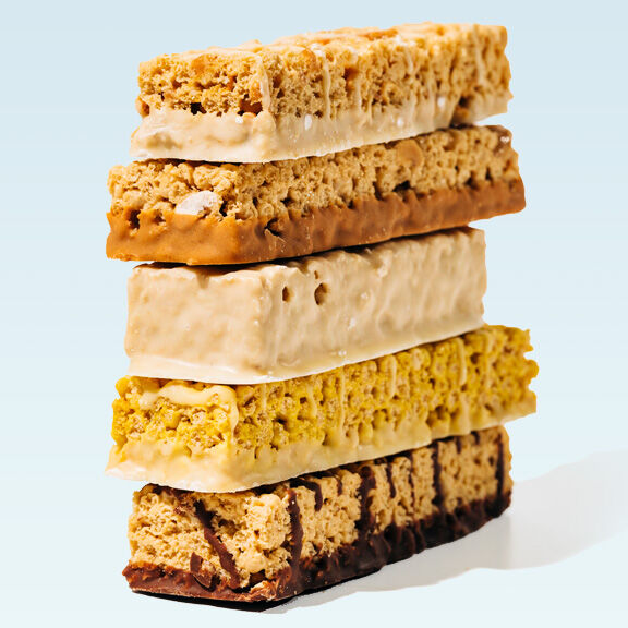 Stacked image of protein & fiber bars