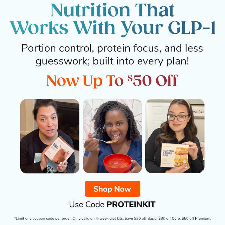 Nutrition That Works For Your GLP-1
Portion control, protein focus, and less guesswork; built into every plan!
Now Up To $50 Off
View All Plans
Use code PROTEINKIT