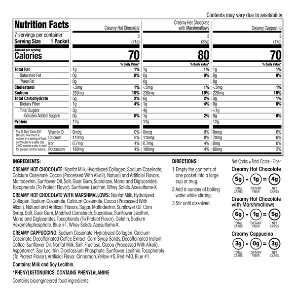Cappuccino and Hot Chocolate Protein Drink (7ct) image number null