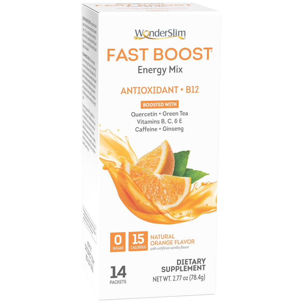 FASTBOOST Energy Drink Mix Natural Orange (14ct), WonderSlim