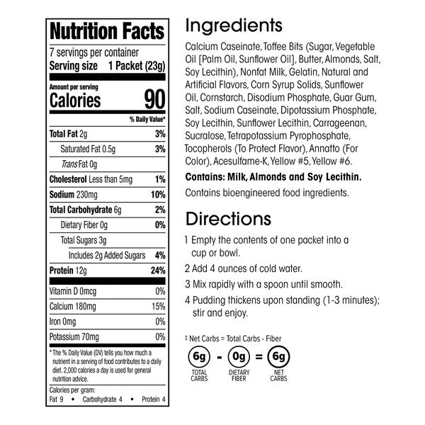 Protein Pudding Toffee Cream (7ct), WonderSlim DietDirect 16.99 USD