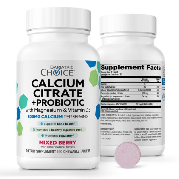Chewable Calcium Citrate 500mg with Vitamin D3, Magnesium & Probiotics image number null