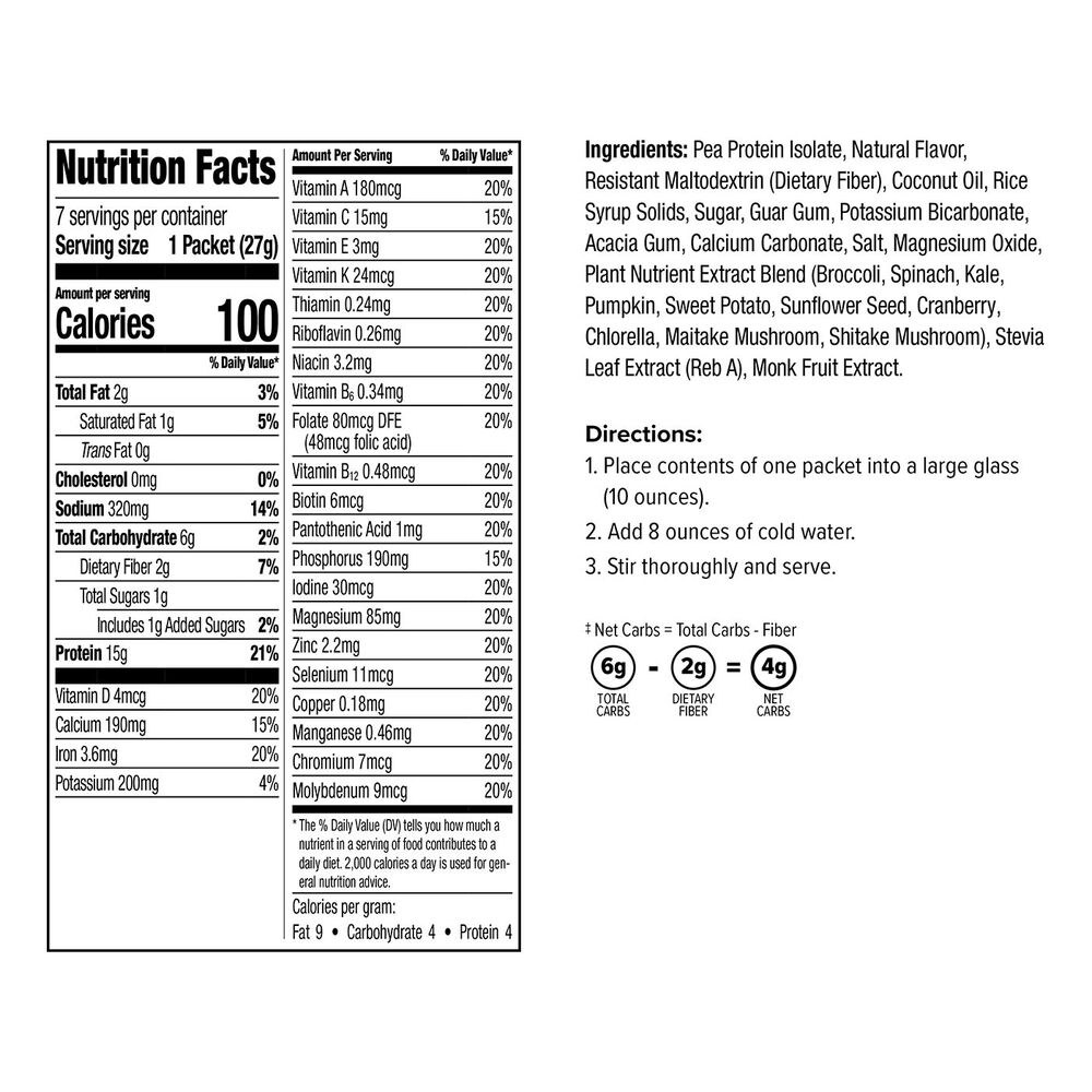 Plant Protein Meal Replacement Shake, Vanilla (7ct), WonderSlim