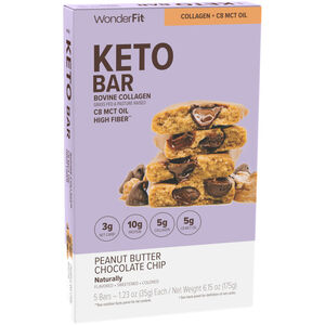 by WonderSlim Keto Protein Bar, Peanut Butter Chocolate Chip (5ct)