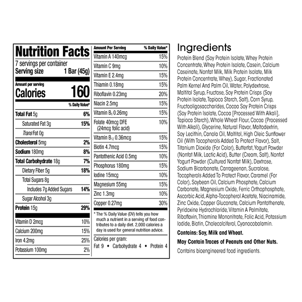 Protein Meal Replacement Bars (7ct) image number null