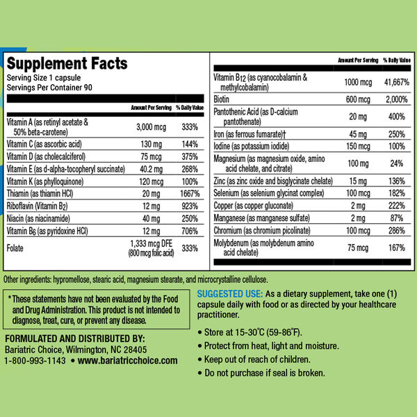 Once Daily Bariatric MultiVitamin with 45mg Iron image number null