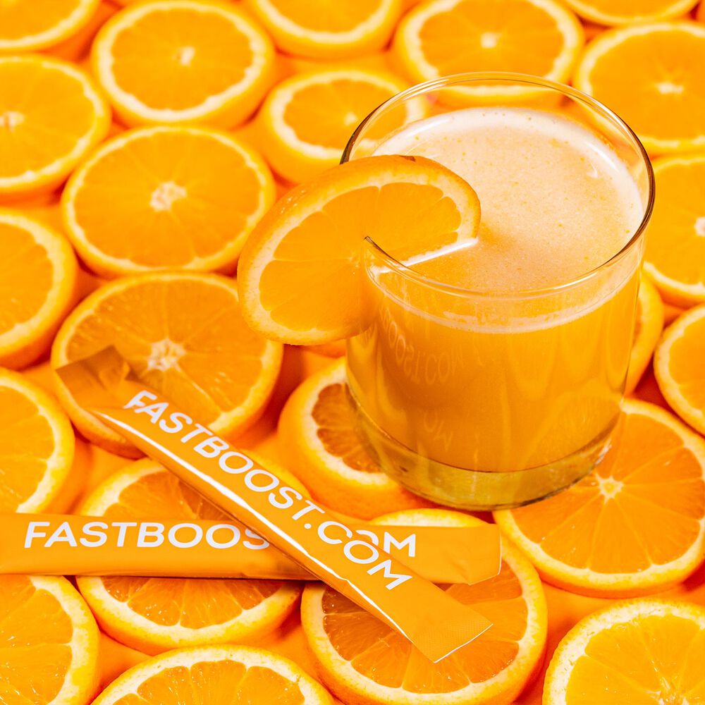 FASTBOOST Energy Drink Mix Natural Orange (14ct), WonderSlim