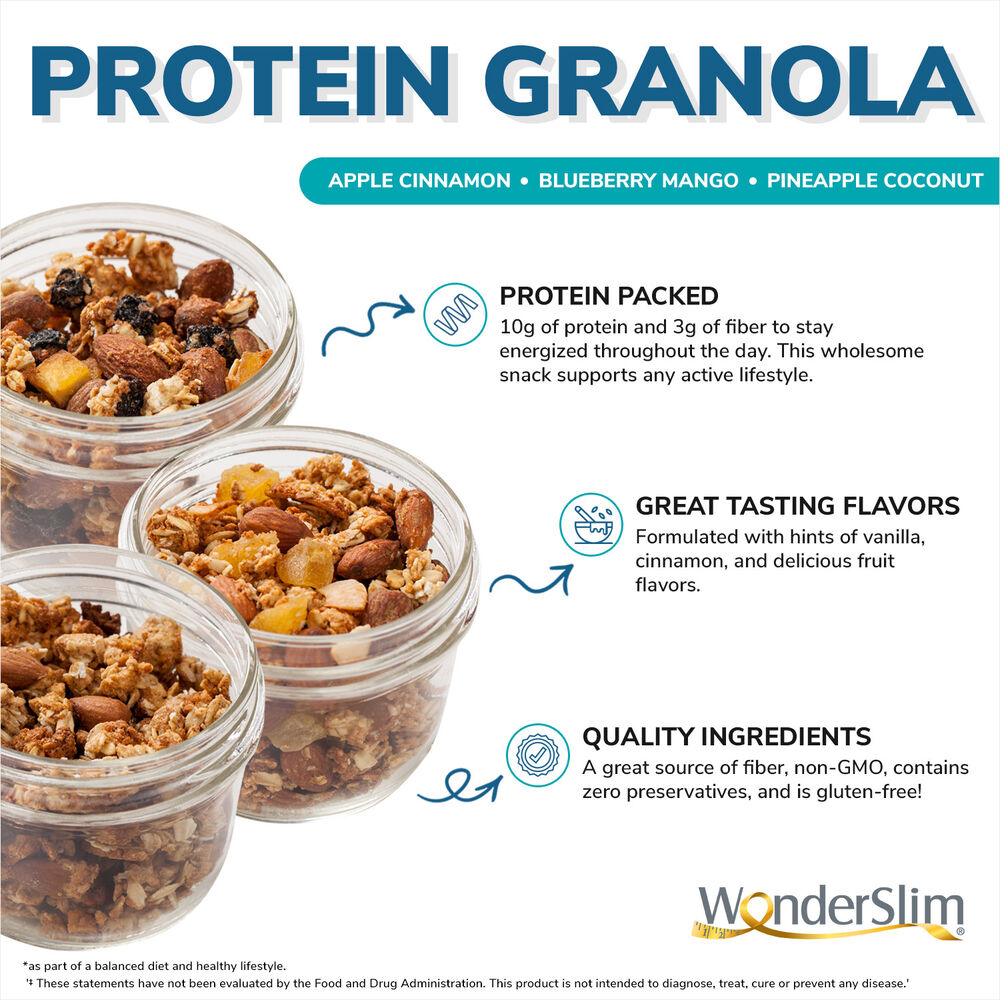 Protein Granola Trail Mix Blueberry Mango (7ct), WonderSlim