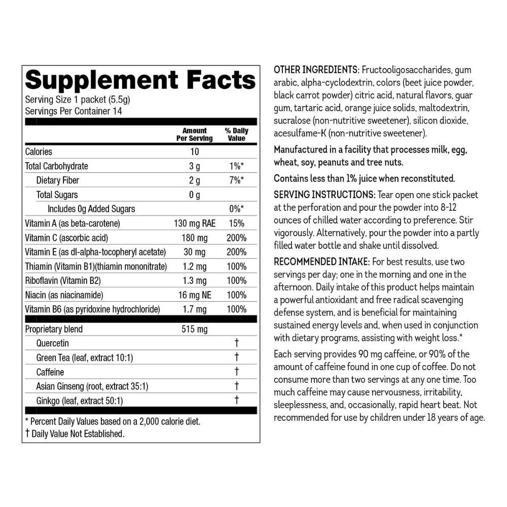 FASTBOOST Energy Drink Mix Natural Berry (14ct), WonderSlim DietDirect