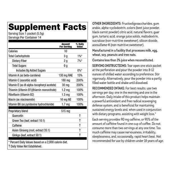 WonderSlim FAST-BOOST Energy Drink Mix, Natural Berry (14ct) image number null