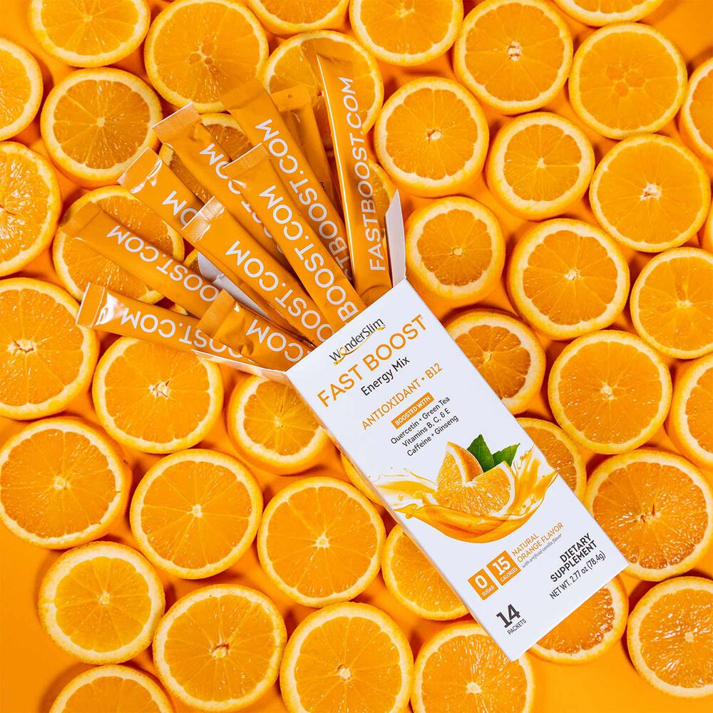 FASTBOOST Energy Drink Mix Natural Orange (14ct), WonderSlim