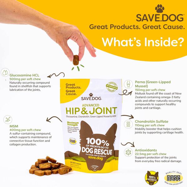 Advanced Hip & Joint Supplement for Dogs - Maximum Strength (60ct) image number null