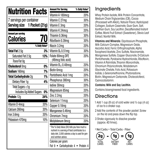 Keto-Friendly Meal Replacement Shakes (7ct) image number null