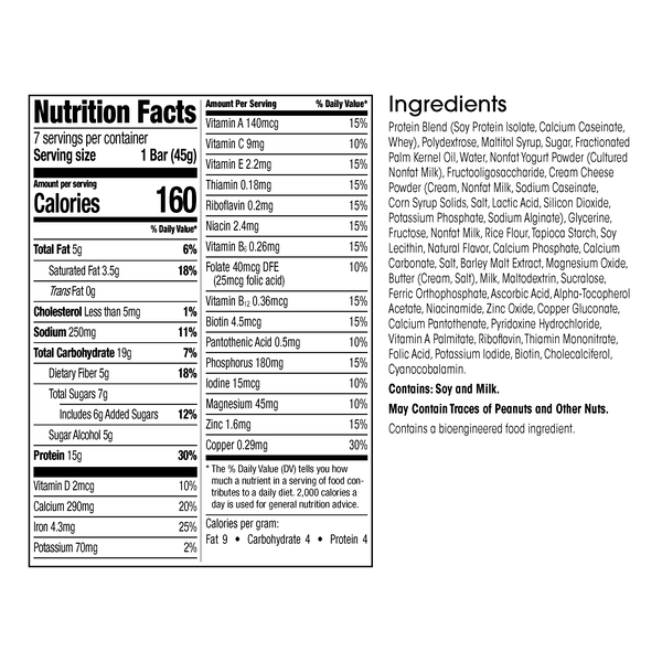Meal Replacement Protein Bar (7ct) image number null