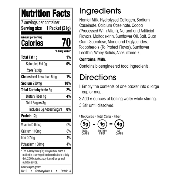 Cappuccino and Hot Chocolate Protein Drink (7ct) image number null