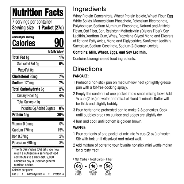 High Protein Breakfast Pancake and Waffle Mix (7ct) image number null