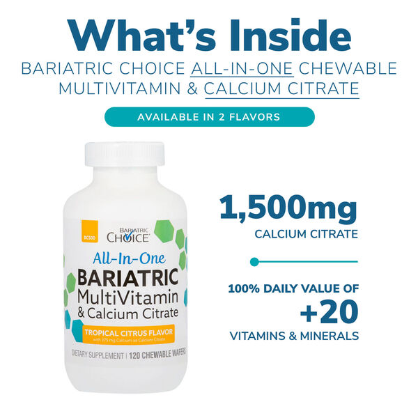 All-In-One Chewable MultiVitamin and Calcium Citrate (120ct) image number null