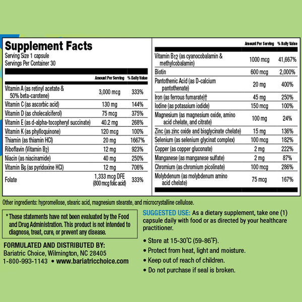 Once Daily Bariatric MultiVitamin with 45mg Iron image number null