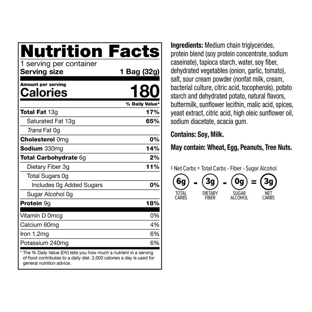 KETO Tortilla Chips Creamy Ranch (7ct), WonderSlim DietDirect 16.99 USD