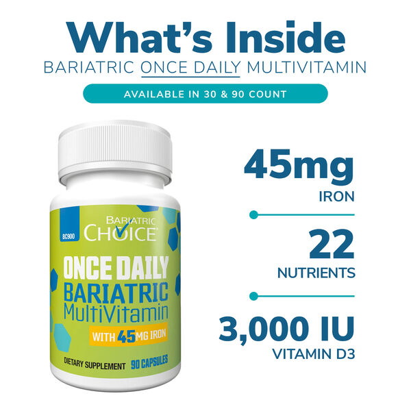 Once Daily Bariatric MultiVitamin with 45mg Iron image number null